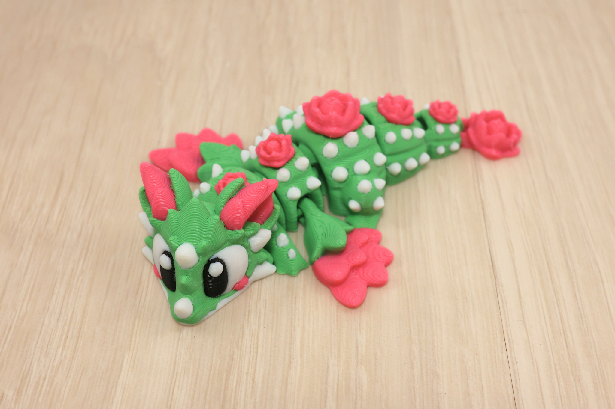 3D Printed Articulated Cactus Bloom Dragon