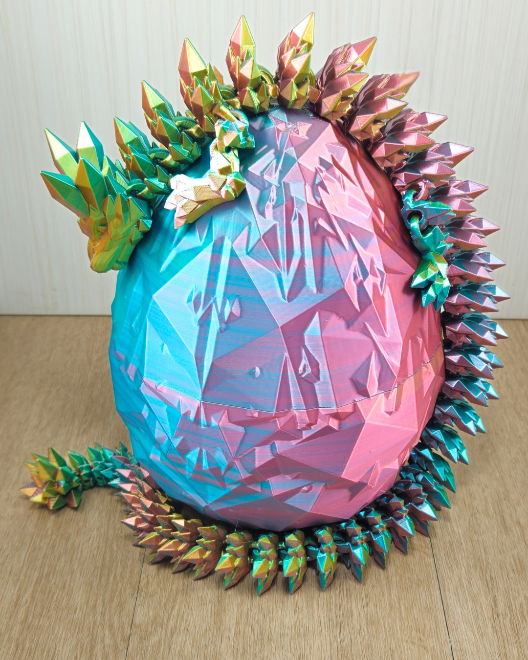 Crystal Dragon Articulated Fidget Toy - 3D Printed Flexi Gemstone Desk Pet - Sensory Stress Relief Fantasy Gift