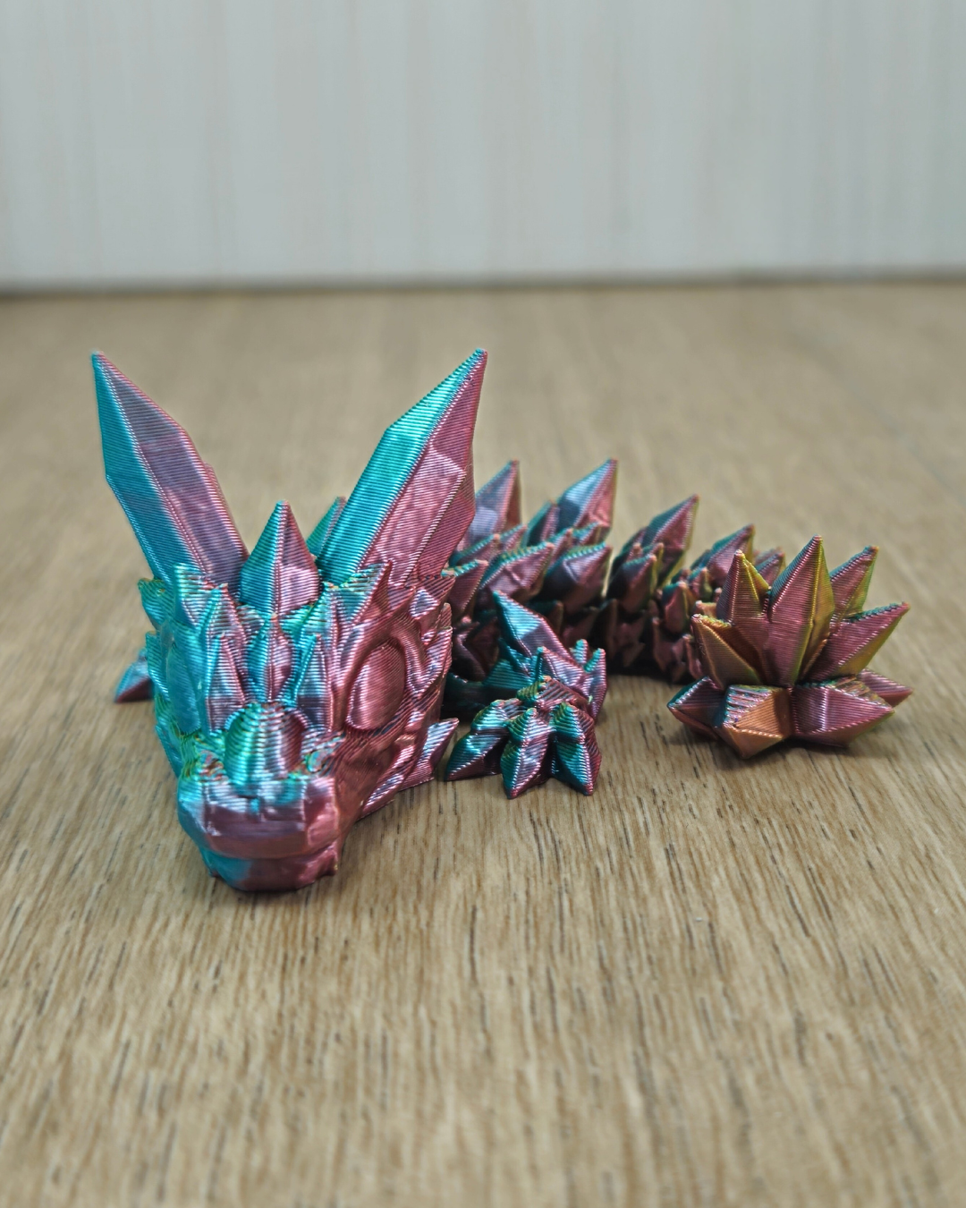 Crystal Dragon Articulated Fidget Toy - 3D Printed Flexi Gemstone Desk Pet - Sensory Stress Relief Fantasy Gift