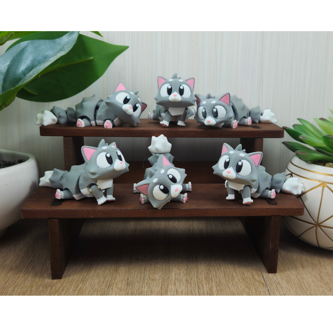 Articulated 3D printed Flexi Cat - Fidget toy - Desk toy - Cat Lover gift