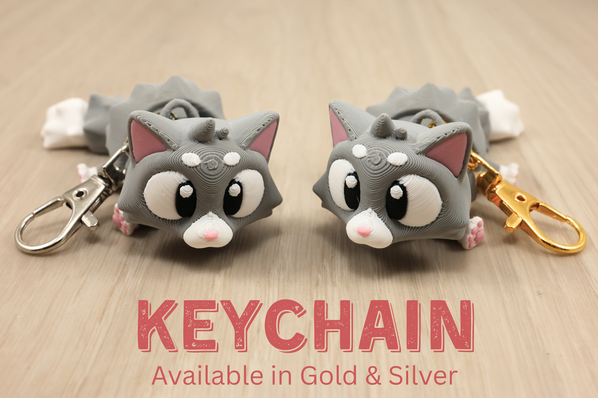 Articulated 3D printed Flexi Cat - Fidget Cat Lover gift Keychain