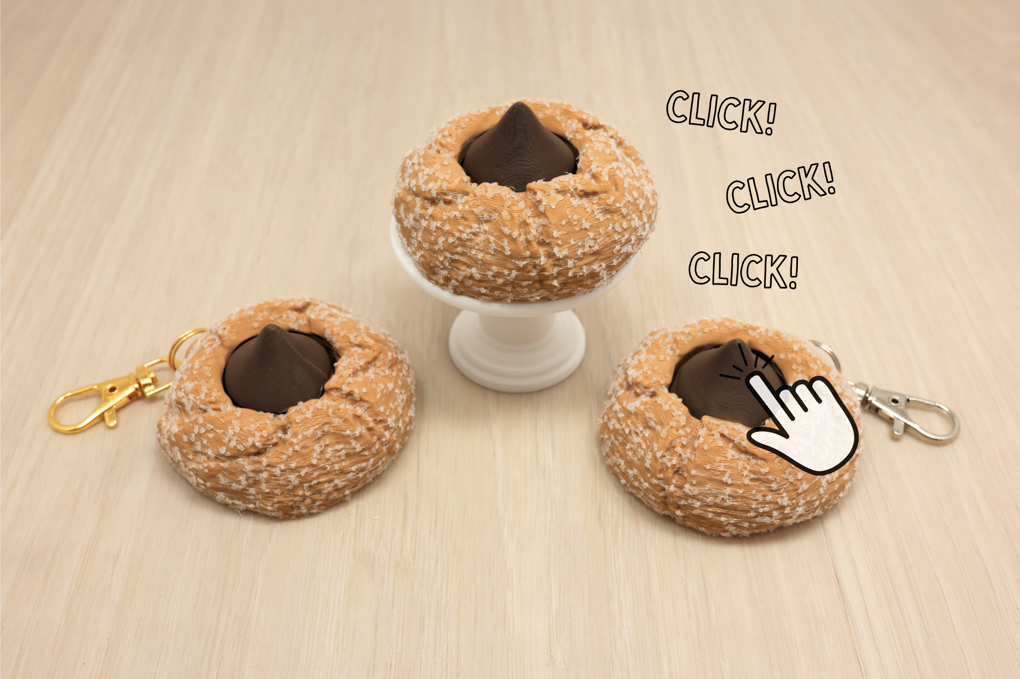 3D Printed Peanut Butter Blossom Cookie Clicker Fidget Toy
