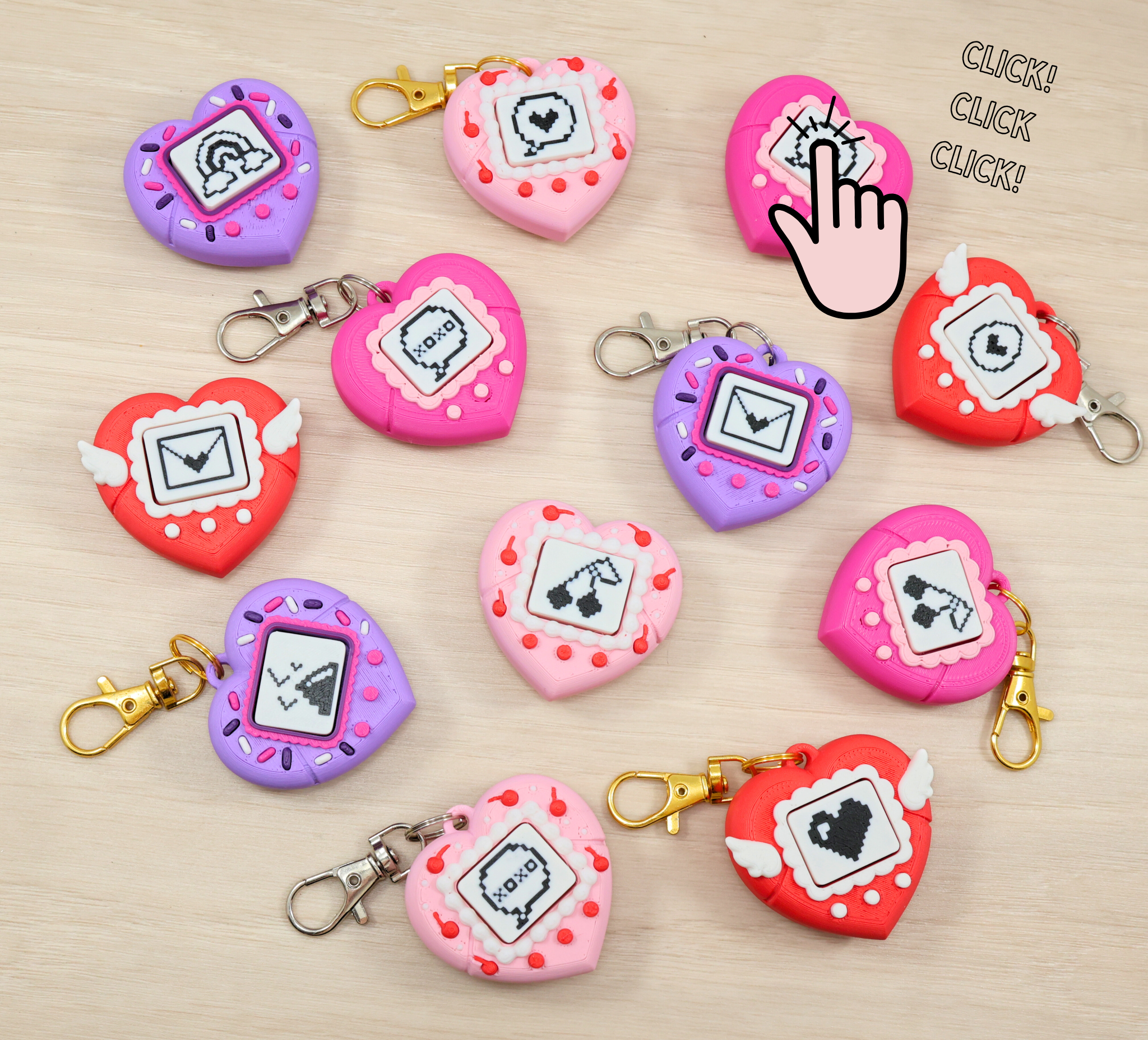 3D Printed Valentine's Day V-Pet Fidget Toy