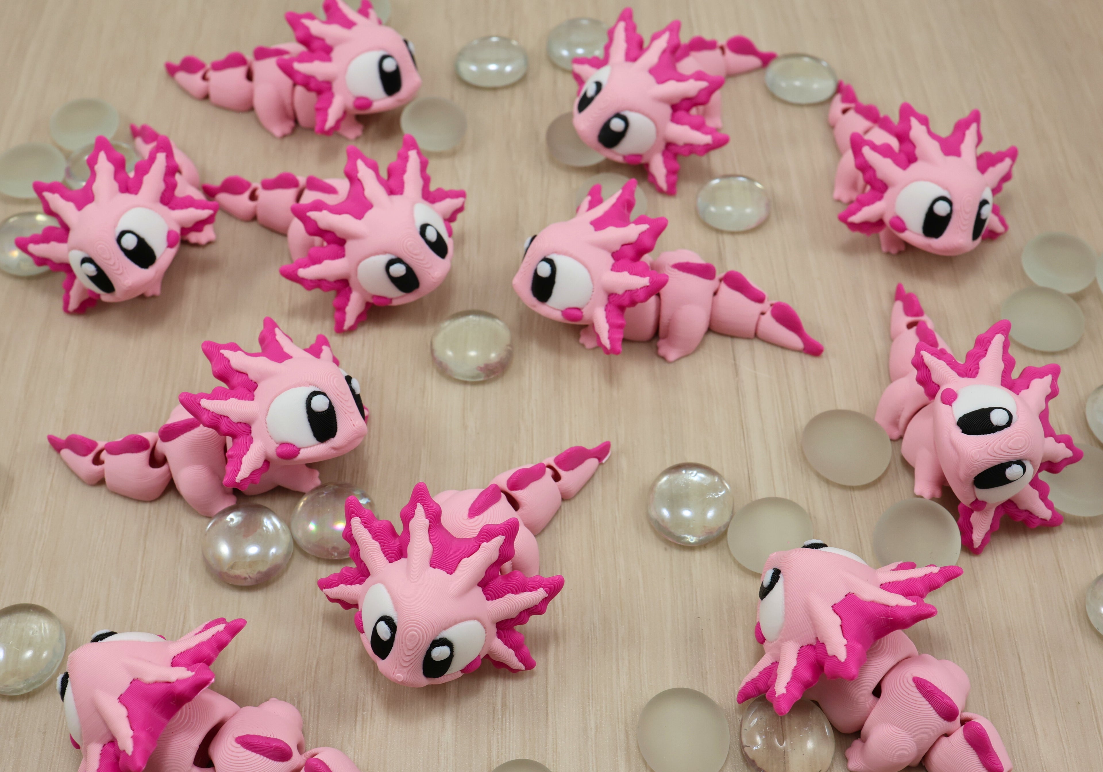 3D Printed Articulated Flexi Axolotl - Sensory Fidget Toy