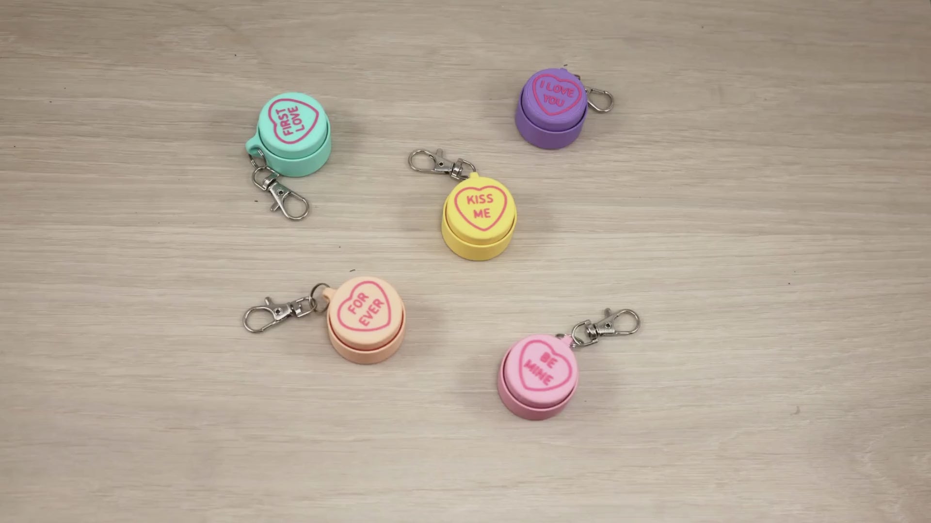 3D Printed Valentine's Day Candy Heart Clicker Keychain