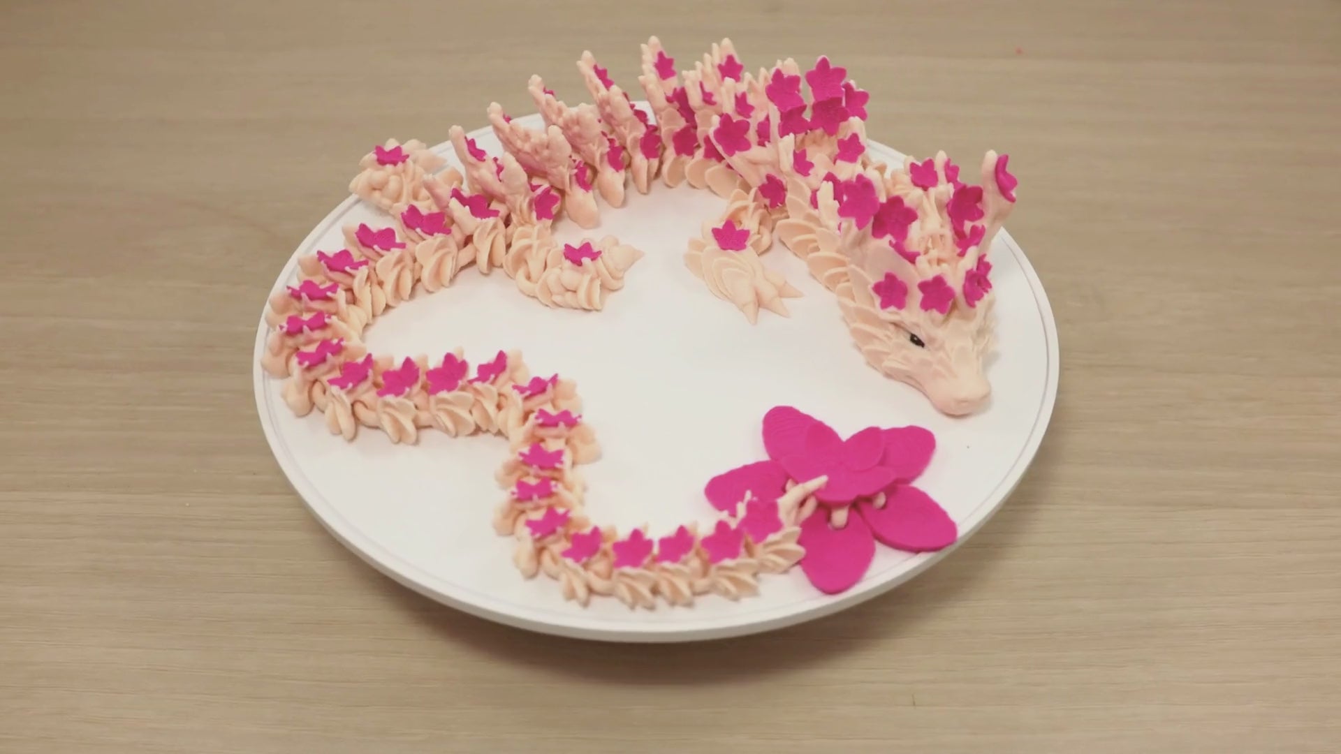 3D Printed Cherry Blossom Articulated Dragon - Fidget Sensory Toy
